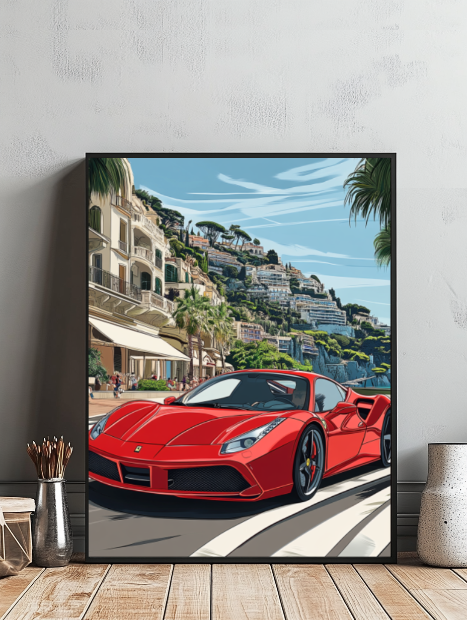 Tableau Décoratif Supercar à Monte-Carlo - Artibar Tableaux de décoration Art abstrait 