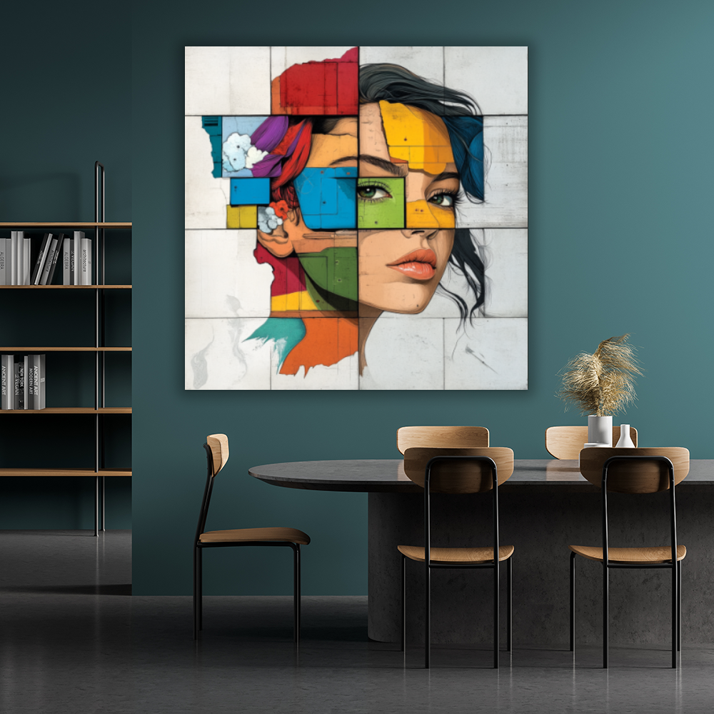 Tableau Décoratif Fragmenté et Coloré - Artibar Tableaux de décoration Art abstrait 