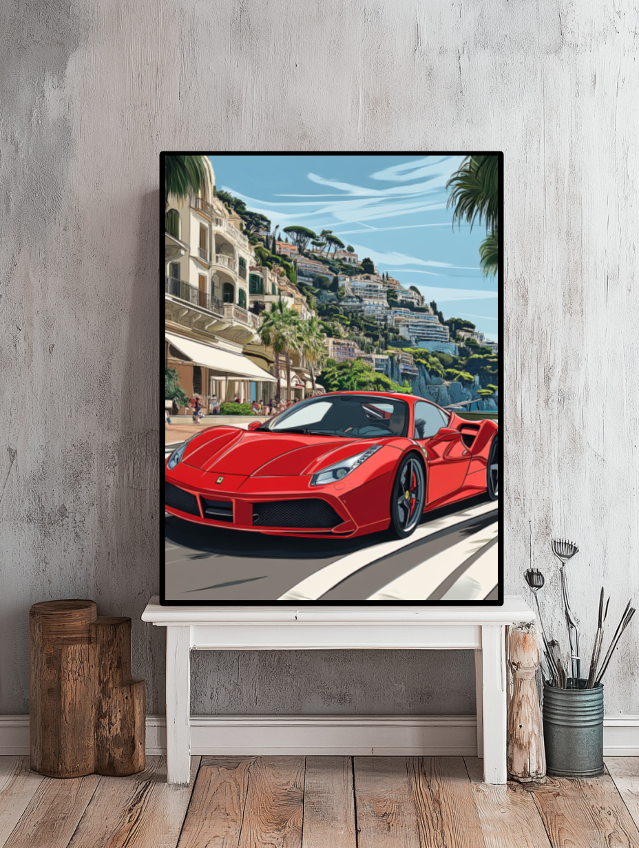 Tableau Décoratif Supercar à Monte-Carlo - Artibar Tableaux de décoration Art abstrait 