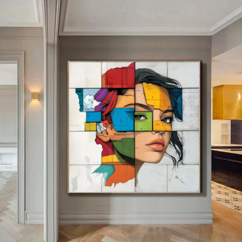 Tableau Décoratif Fragmenté et Coloré - Artibar Tableaux de décoration Art abstrait 