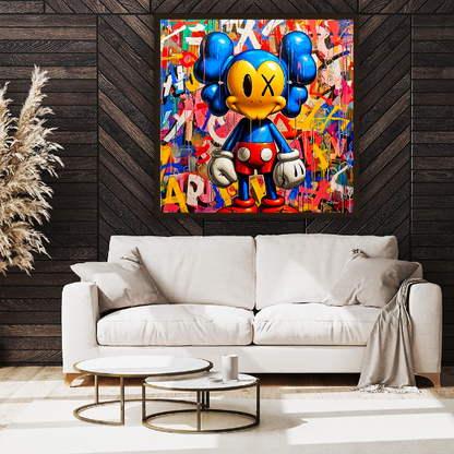 Tableau Décoratif Mickey à l'Ère de Kaws Éclats Urbains