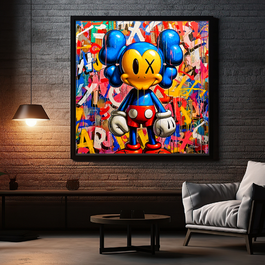 Tableau Décoratif Mickey à l'Ère de Kaws Éclats Urbains